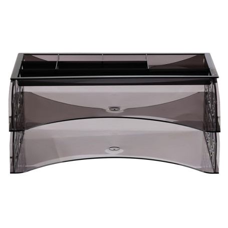 Paper tray horizontal STAMP "Field", set of 2 pcs. + organizer, tinted grey