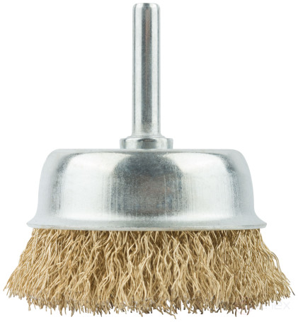 Korschetka, "cup" type, with a pin, 65 mm latuned steel wavy wire