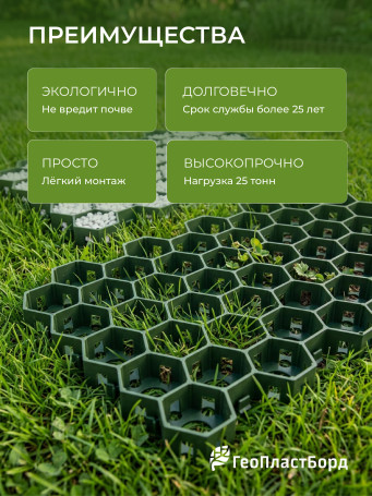 Lawn grating for garden paths and parking, green