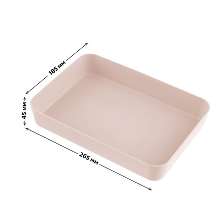 Лоток для канцелярских принадлежностей СТАММ "Voyage. Paris", 18,5*26,5*4,5см, полиропилен, розовый