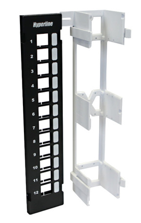 PPWBL-12 Modular Wall Patch Panel with 12 Ports, for Keystone Jack Modules, with Stand
