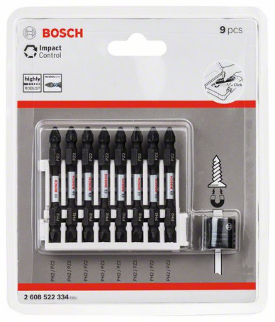 Packing bits for Impact Control screwdriver, 9 pcs., 2608522334