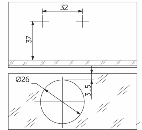 Inner loop for glass with spring h0 slide-on AKS (round plug chrome)