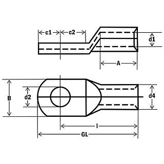 Cable tip DIN 46235, uncoated 240 M16