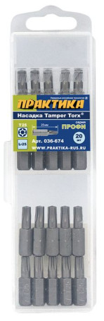 Screwdriver bit PRACTICE "Pro" Torx-25 x 25mm (20pcs), cassette
