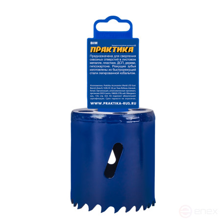Коронка биметаллическая ПРАКТИКА 40 мм (1шт), клипса (773-224)