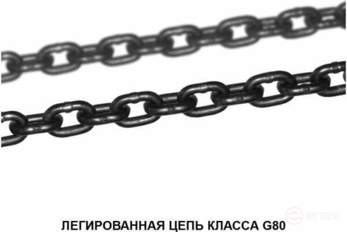 8,0т 1м Строп OCALIFT 4СЦ цепной т8 G80 с самозакрывающимися крюками цепь глазированная