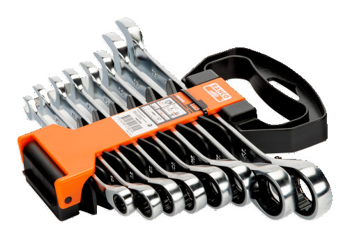 Set of combined wrenches with ratchet 8 - 19 mm, 8 pcs