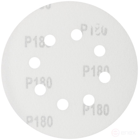 Круги шлифовальные с отверстиями (липучка), алюминий-оксидные, 125 мм, 5 шт. Р 180