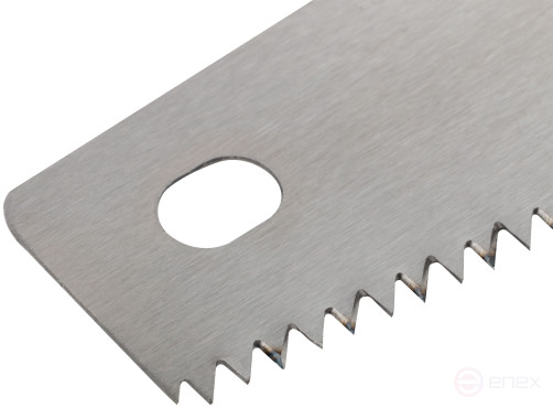 Wood hacksaw, large tempered tooth 5 TRI, 2D sharpening, plastic rubberized handle 450 mm