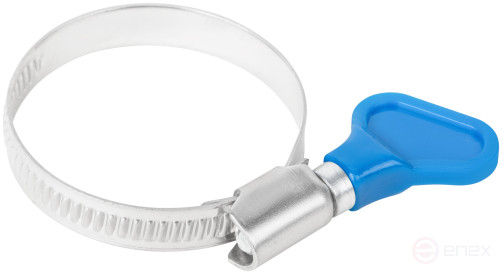 Knurled crimping clamp with a key, 9 mm wide, stainless steel.steel 30-45 mm
