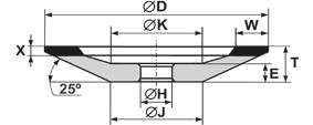 Круг шлифовальный 12R4 80х10х20х2х3 ЛКВ50 80/63 С100