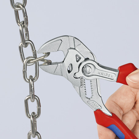 Adjustable pliers - wrench, 40 mm (1 1/2"), L-180 mm, chrome, 2-k handles, fear. strong, brilliant.
