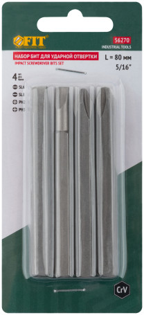 Bits for CRV impact screwdriver, set of 4 pcs., 75 mm