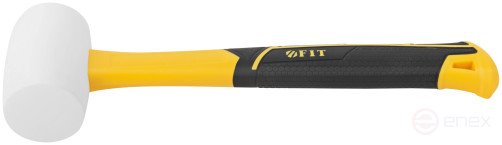 Киянка резиновая белая, фиберглассовая ручка 45 мм (230 гр)
