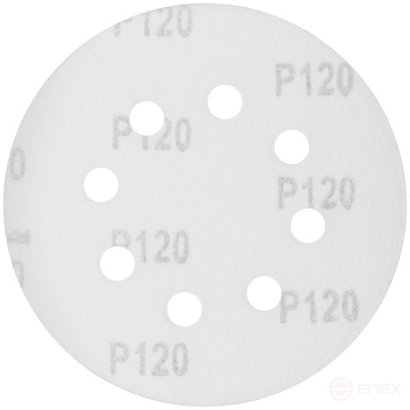 Круги шлифовальные с отверстиями (липучка), алюминий-оксидные, 125 мм, 5 шт. Р 120