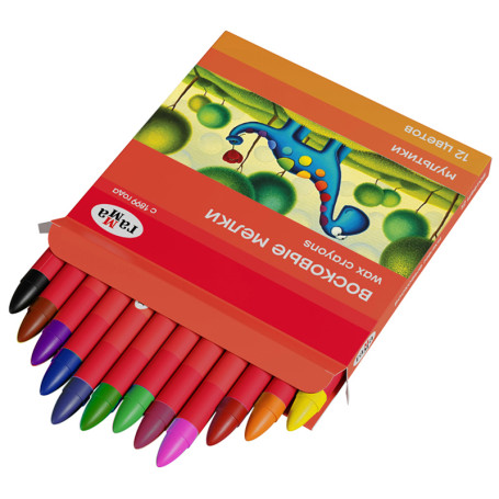 Wax crayons Gamma "Cartoons", 12 colors, round, cardboard. packaging, European weight NEW