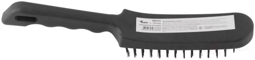 Steel brush, black plastic handle, 275 mm, 6-row