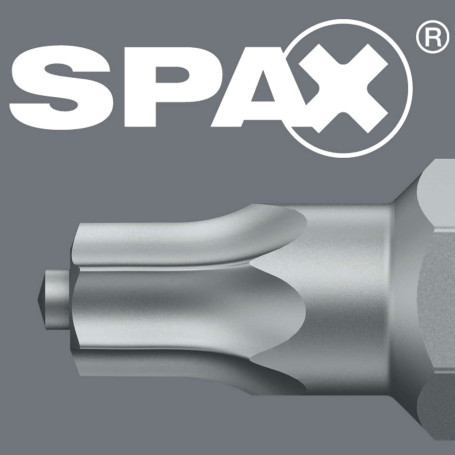 867/1 ZA SPAX® T-STAR plus® (TORX® с цапфой) бита, вязкая твёрдость, хвостовик 1/4" C 6.3, TX 20 x 25 мм