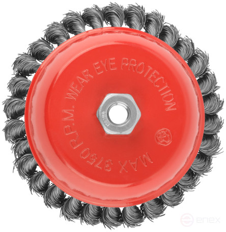 Корщетка чашечная, гайка М14, стальная витая проволока 150 мм