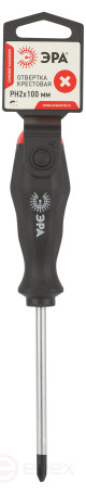 100PH2 Отвертка ЭРА PH 2х100 мм крестовая двухкомпонентная рукоятка