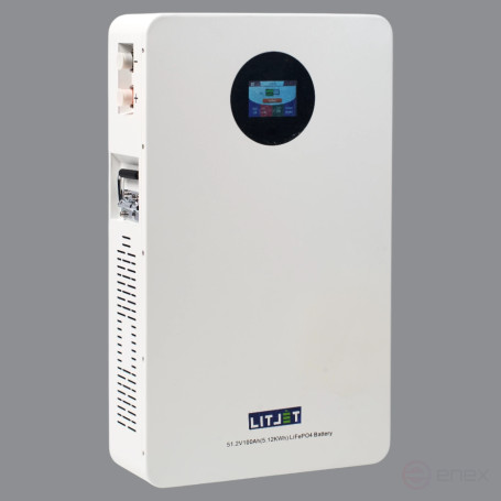 Литиевый аккумулятор тяговый ЛИТДЖЕТ GREEN LiFePO4 51,2V 100Ah 5KWh 100A, CAN/RS485 c/d 100A настенный