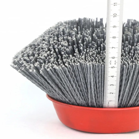 Щетка чашечная Д150*M14, ворс полимер-абразив P80 по дереву для УПМ УШМ (болгарка) (1-233)