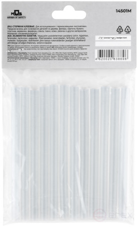 Стержни клеевые 7x100 мм, 12 шт., прозрачность 50%