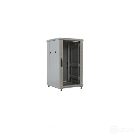 WRline WR-TT-2266-AS-RAL7035 Telecommunications floor cabinet 19-inch, 22U, 1166x600x600mm (HxWxD), front glass door, rear solid steel door, grey (RAL 7035) (disassembled)