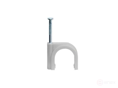 6 mm round Ripo bracket for cable, white ,100 pcs.