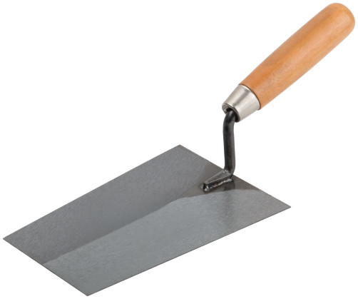 Finishing trowel, tool steel, wooden handle 180 mm