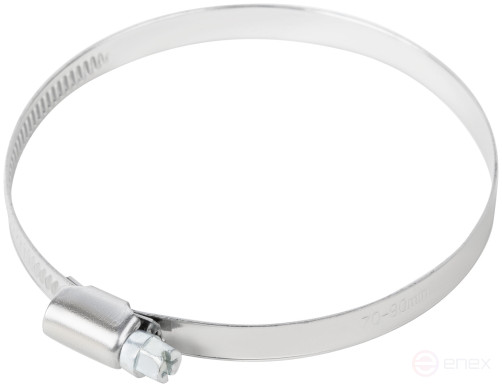 Хомут обжимной накатной, ширина 9 мм, нерж.сталь 70-90 мм