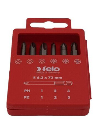 Felo Set of bits PZ/PH Industrial 73 mm in a case, 6 pcs 03291716