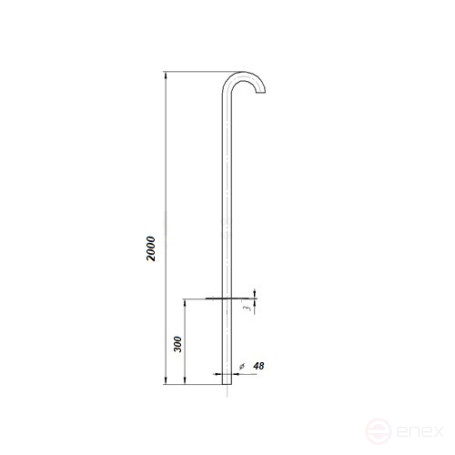 Gusak-penetration on a flat roof for cable entry PG 48/41-2000 MALIEN (outer pipe diameter = 48 mm, inner DN = 41 mm, powder-polymer coating RAL 7040)