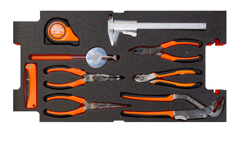 Fit&Go Набор шарнирно-губцевого и измерительного инструмента в ложементе, 9 предметов