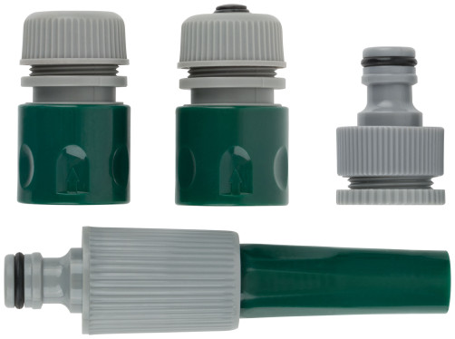 Watering set 4 pcs 1/2" (watering nozzle,connector, connector with hitchhiker, external adapter)