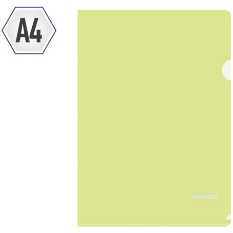 Berlingo "Starlight" folder corner, A4, 180 microns, transparent light green, individual