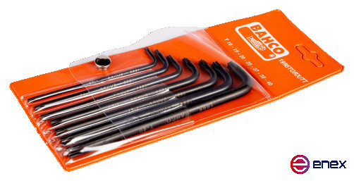 Набор удлиненных Г-образных шестигранников под винты TORX T10-T40, 7 шт