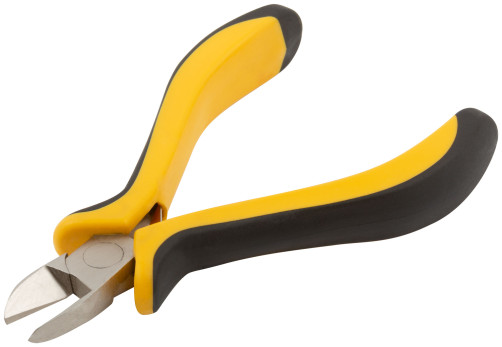 Side cutters "mini" Pro, nickel plated, black and yellow soft handles 115 mm