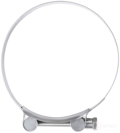 The clamp is a crimping power hinge, stainless steel.steel 113-121 mm