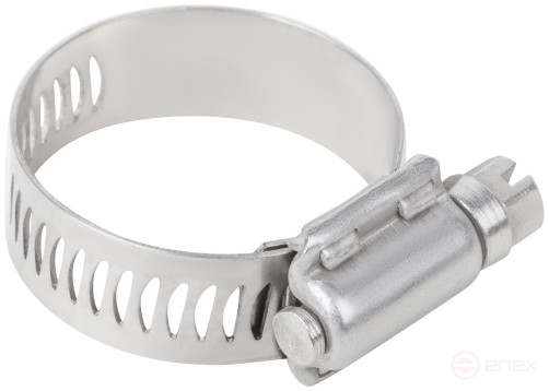 Crimp clamp, 12.7 mm wide, stainless steel.steel 18-32 mm
