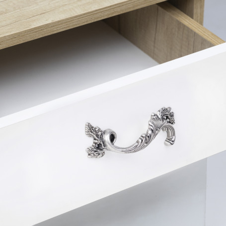 Ручка меб. скоба мет. NATURA 96 античное серебро левая AKS