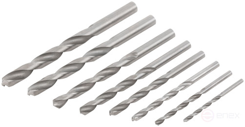 Set of HSS metal drills, 118° sharpening angle, layer. case, 8 pcs. (3-4-5-6-7-8-9-10 mm)