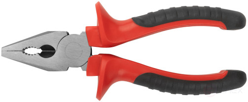 Плоскогубцы комбинированные "Оптима", двухцветные обрезиненные ручки, полированная сталь 165 мм