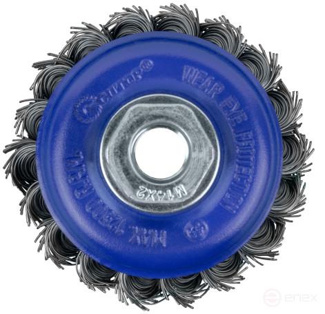 Щетка для УШМ, М14, тип "Чашка", крученая витая проволока 0,5 мм, 75 мм, блистер, CUTOP Profi