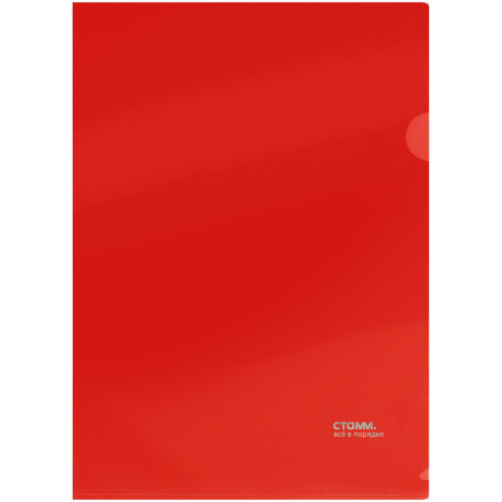 Folder-corner STAMM A4, 180mkm, plastic, opaque, red