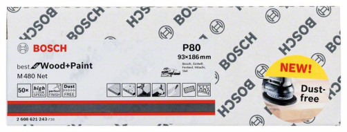 Sanding sheet 93 x 186 mm, 80, 2608621243