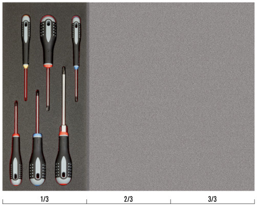 Fit&Go Set of slotted screwdrivers/Phillips/Pozidriv in a bed, 6 pcs