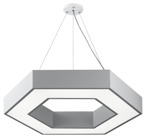 ERA Geometria LED Lamp SPO-123-W-40K-045 Hexagon 45W 4000K 2900Lm IP40 600*80 White Hanging Driver inside