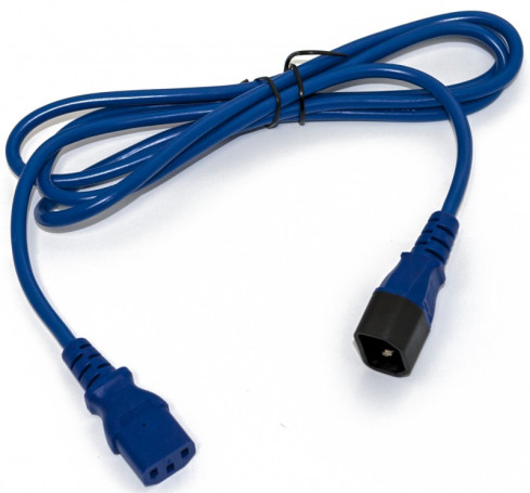 PWC-IEC13-IEC14-0.5-BL Power cable monitor-computer IEC 320 C13 - IEC 320 C14 (3x0.75), 10A, straight plug, 0.5m, color blue (PVS-AP-3*0,75-250- C13C14-10-0.5 GOST 30851.1-2002 (IEC 60320-1:1994))